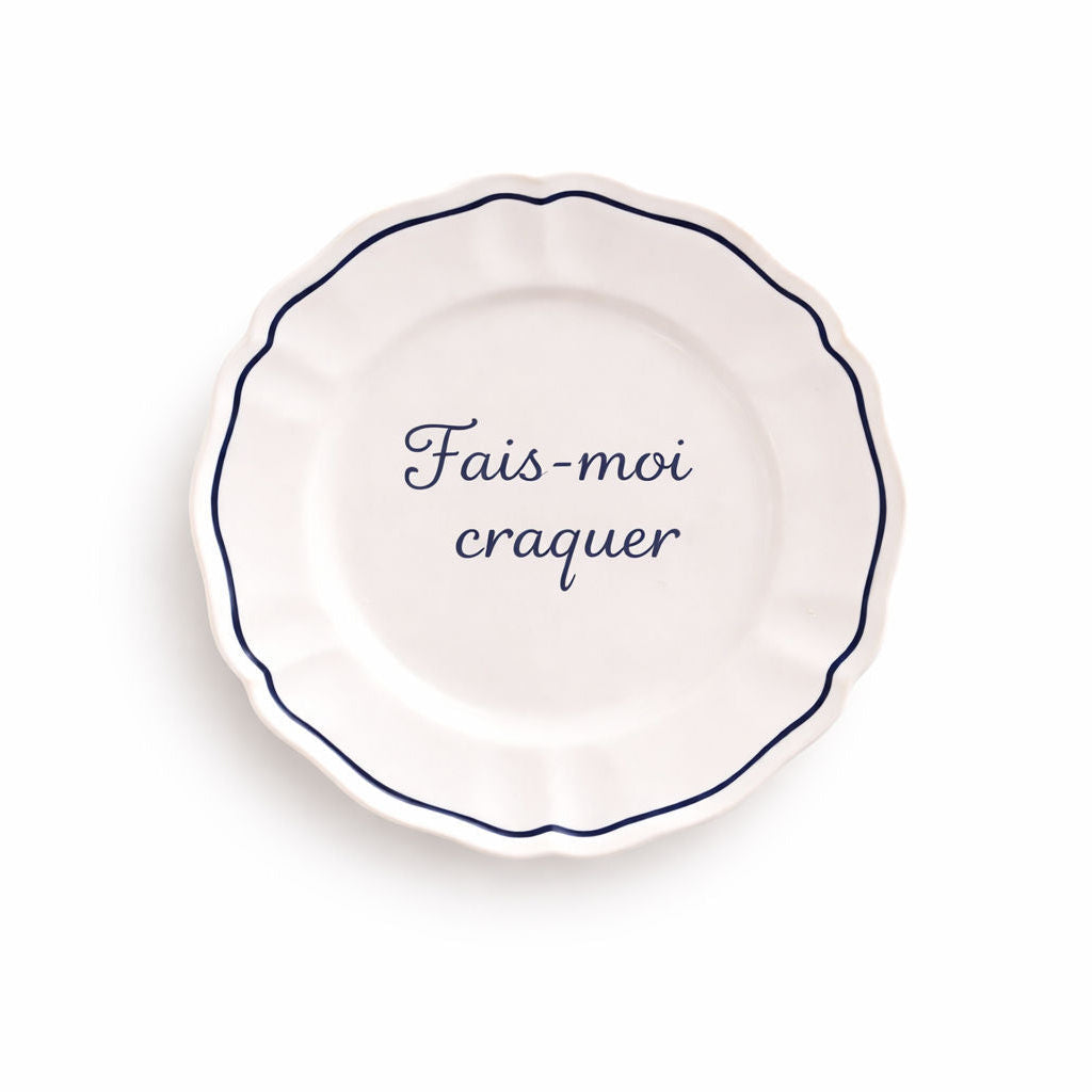 Sveva's Home "Fais-moi craquer" Ceramic Scalloped Plate Set of 4