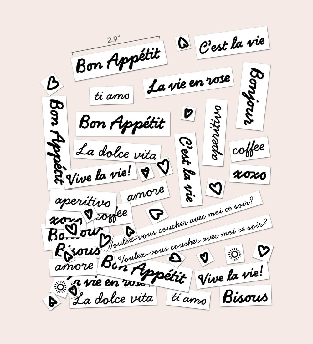 Bonjour Ceramic Sticker Set
