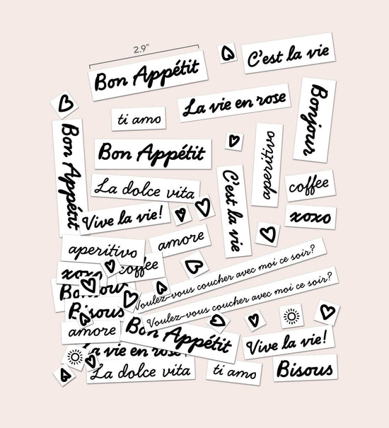 Bonjour Ceramic Sticker Set