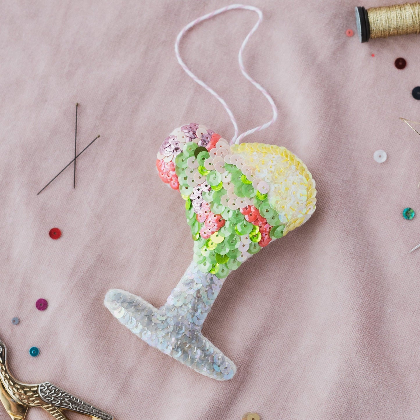 The Shrimp Cocktail Sequin Hanging Decoration