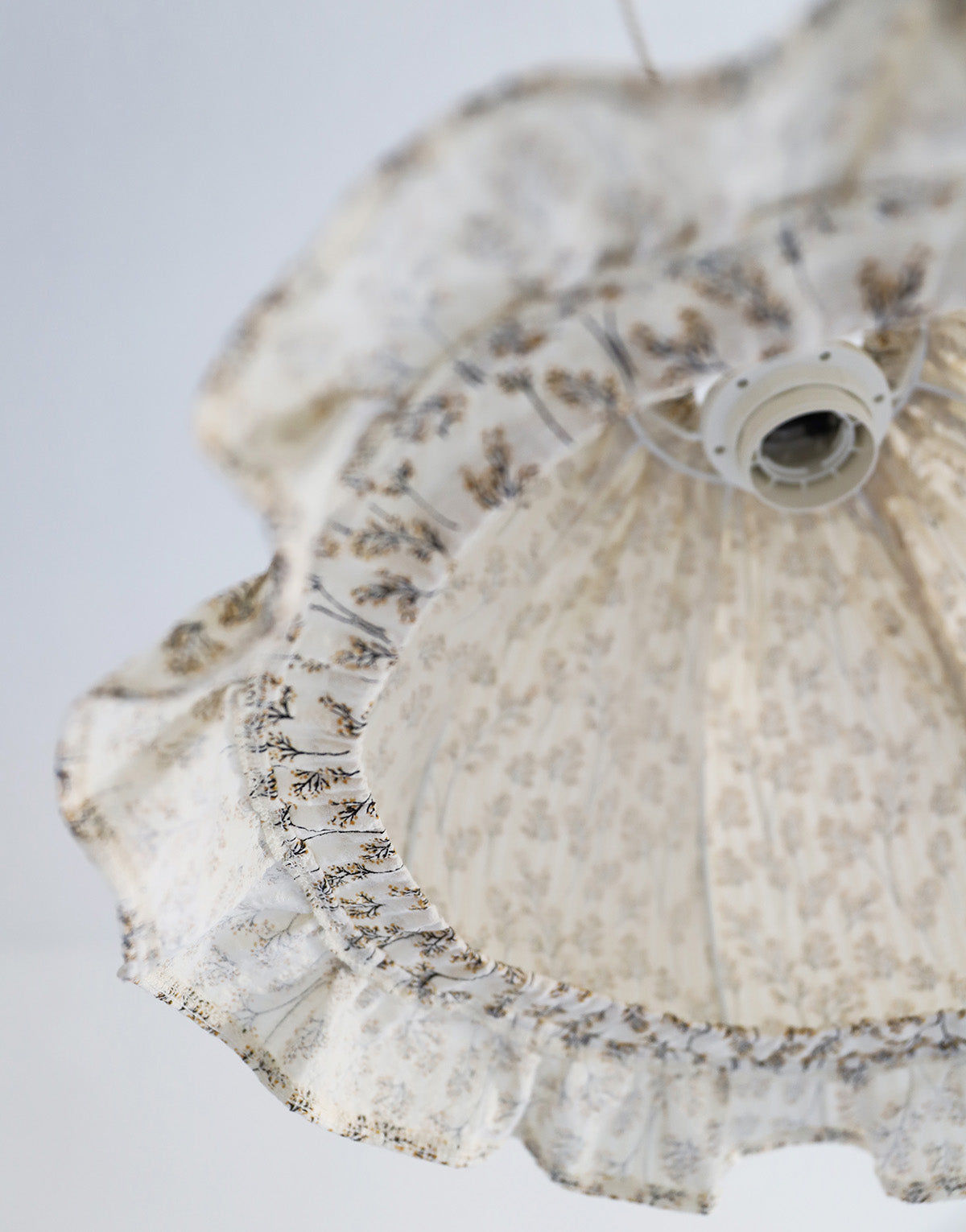 Rounded Dome Pendant Light with Ruffles Margaret Printed ‘Twig’