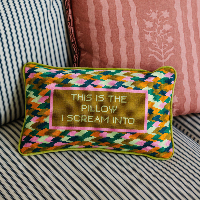 Scream Needlepoint Pillow