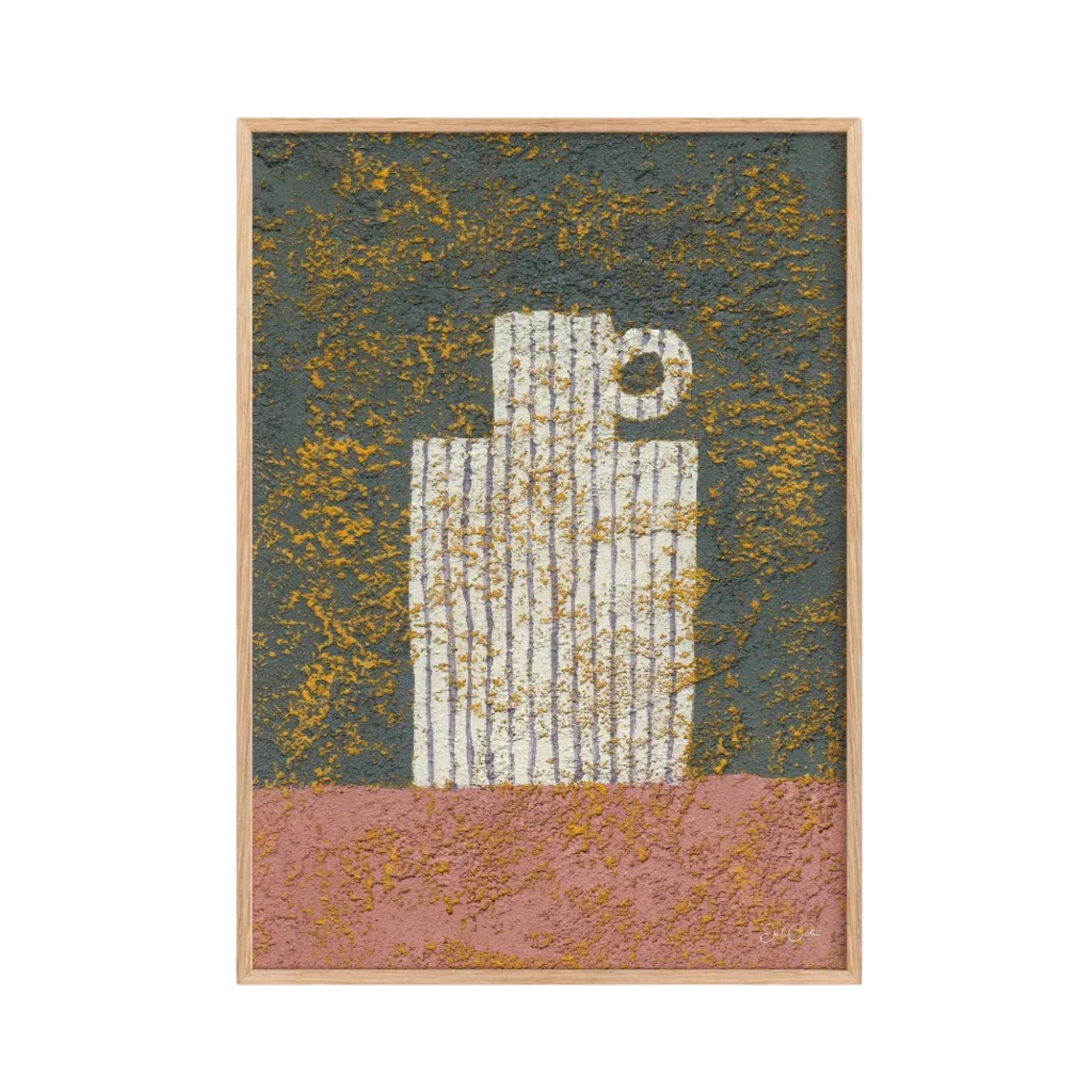 Striped White Vase - Fine Art Print
