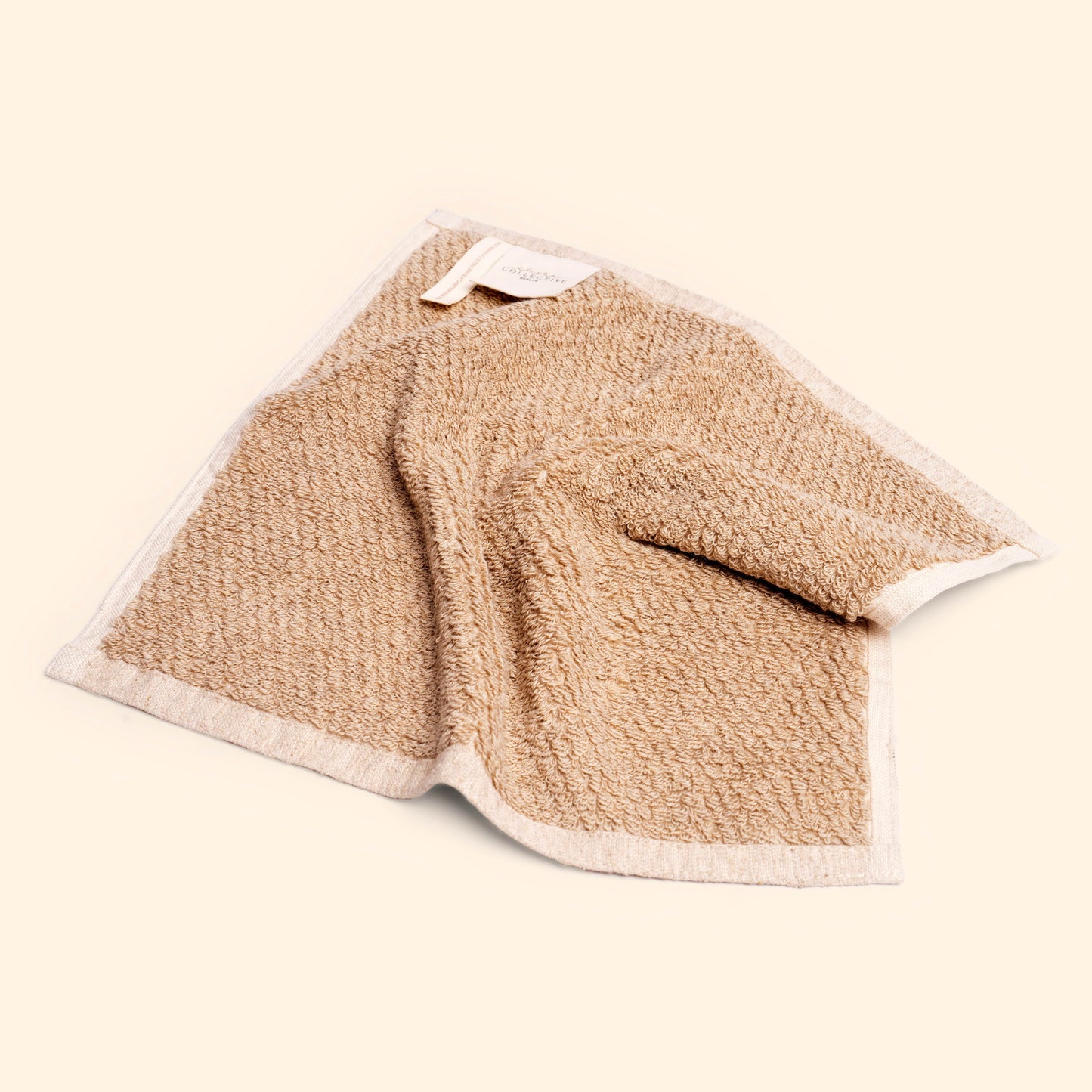 Pure Linen Face Cloth In Beige