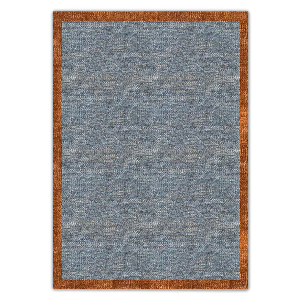 Grey with Hazelnut Border Flatweave Rug