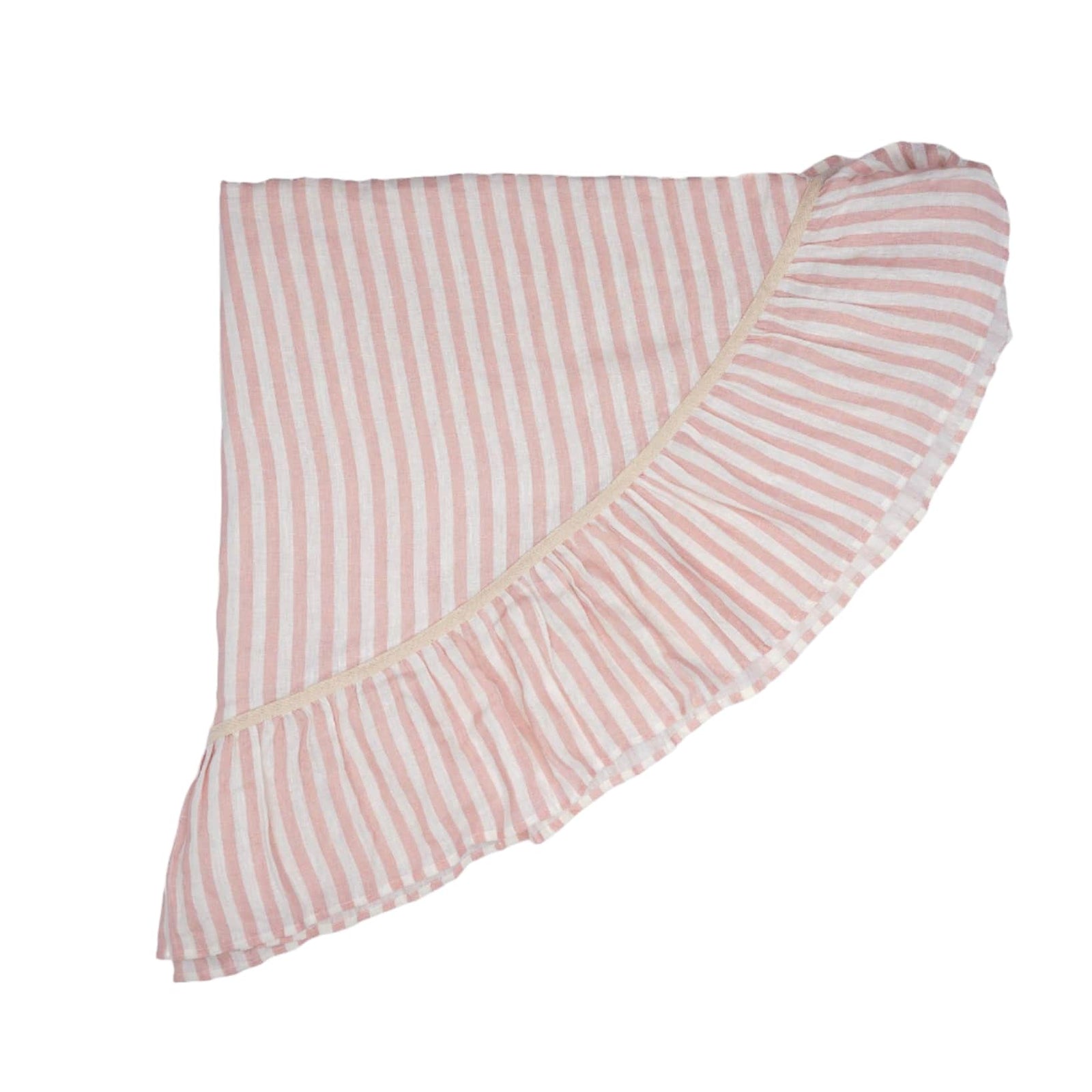Blush Candy Stripe Round Tablecloth