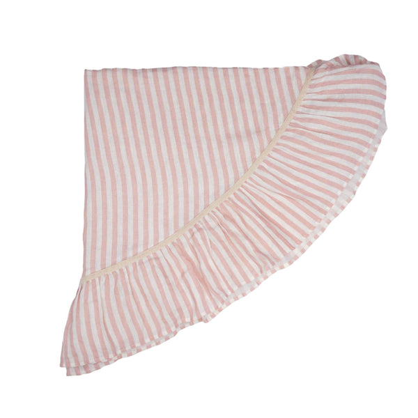 Blush Candy Stripe Round Tablecloth