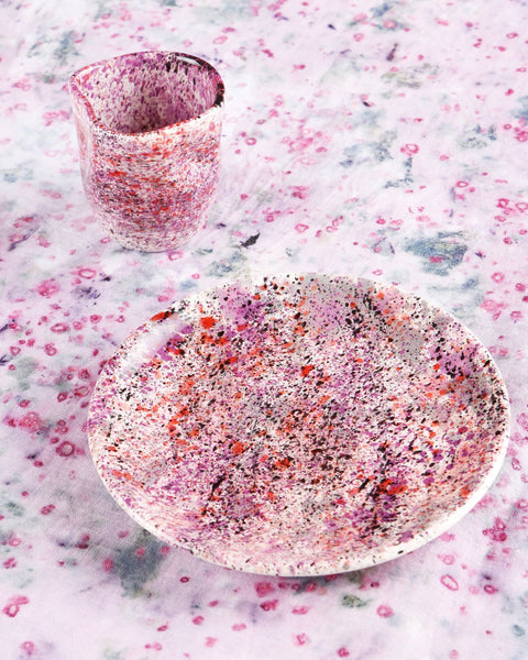 Black Rose Splatter Plate