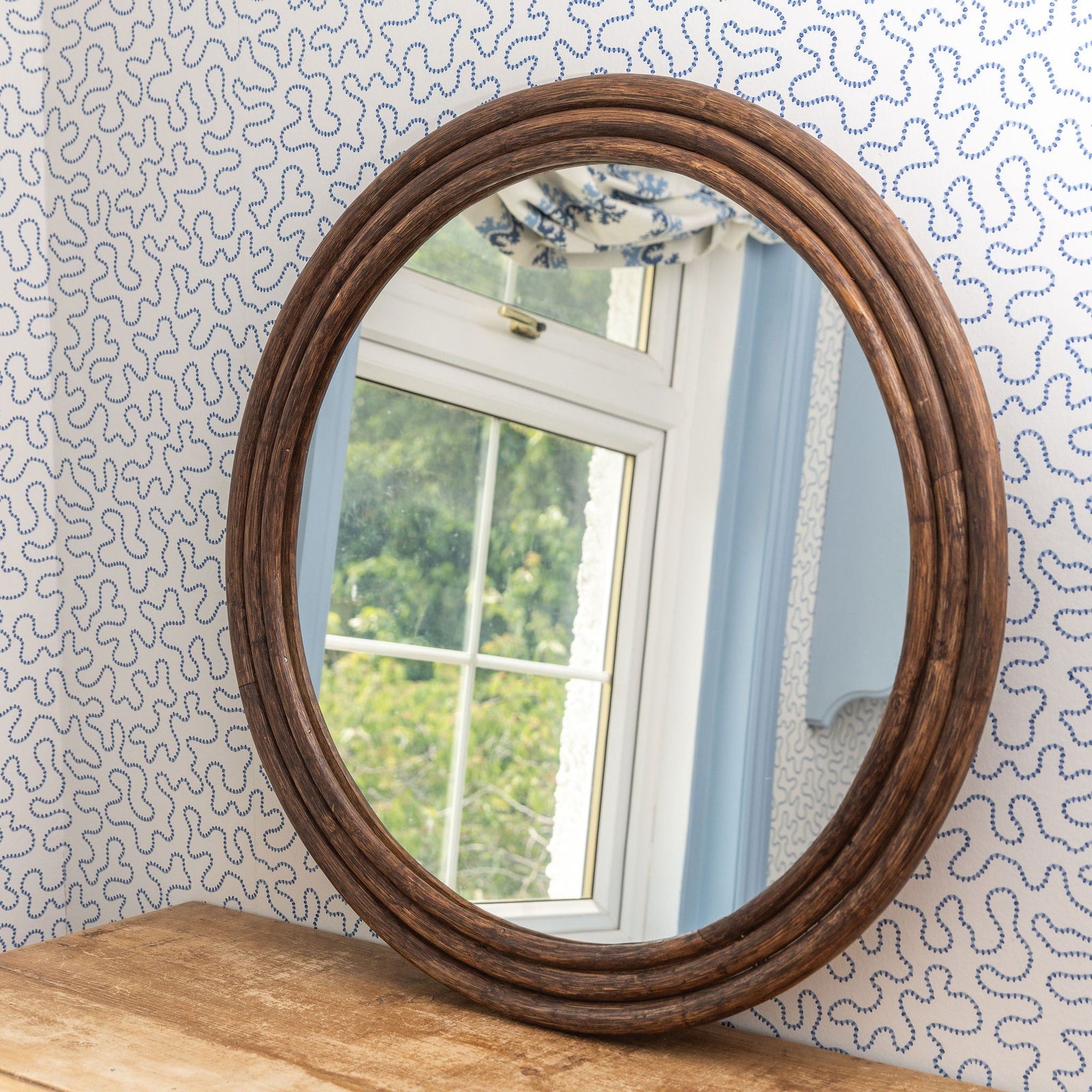 Round Mirror Teak
