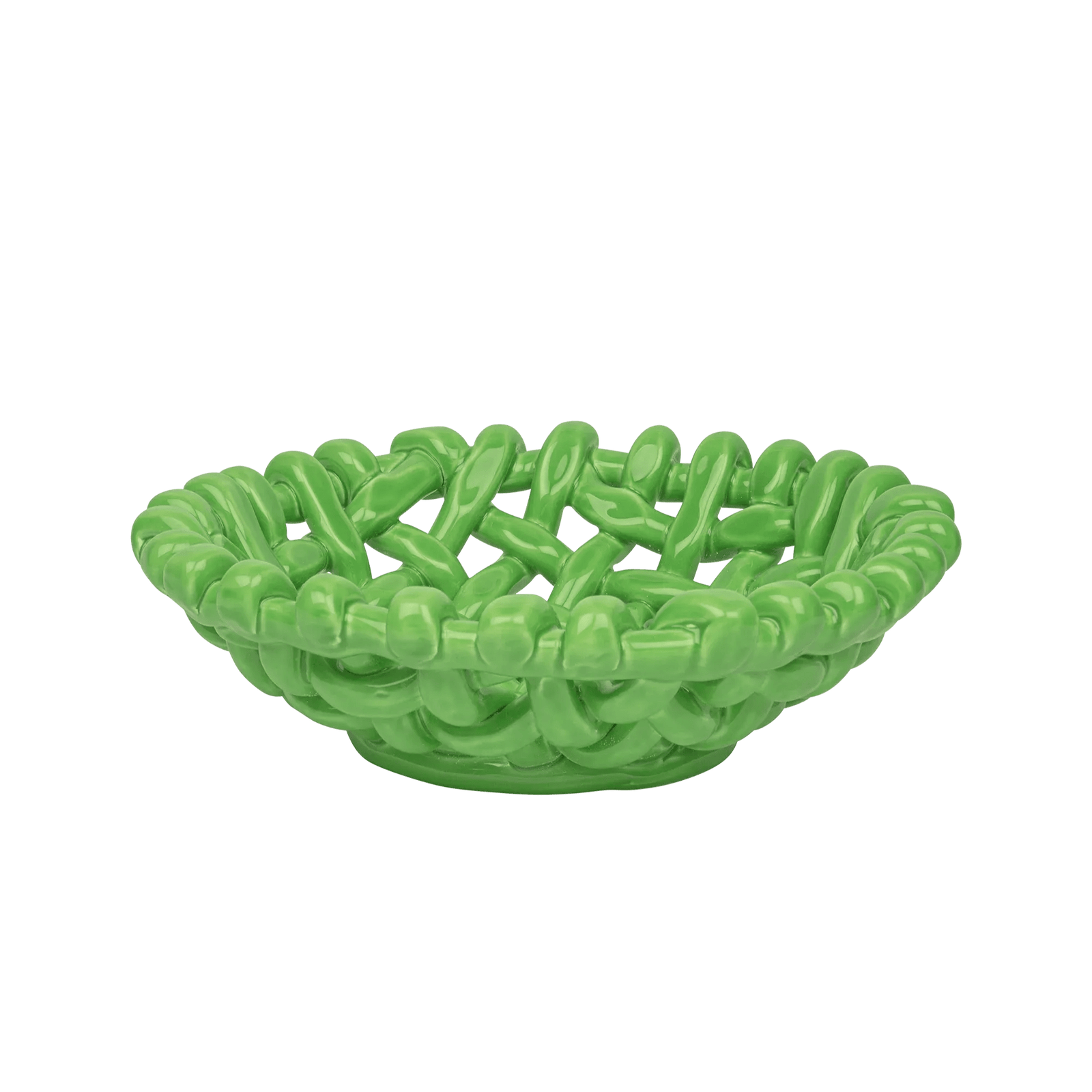 Apple Green Basketweave Bowl