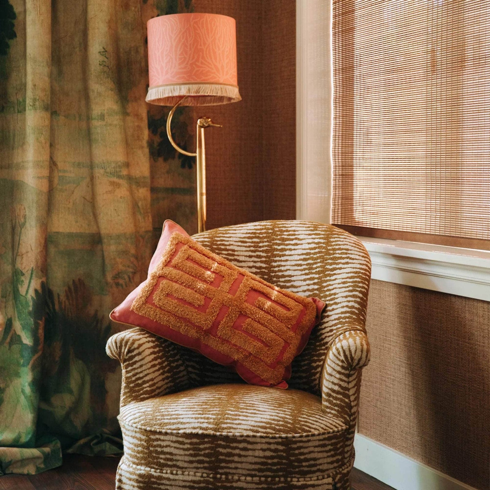 Cushion Cleo Blush & Raffia