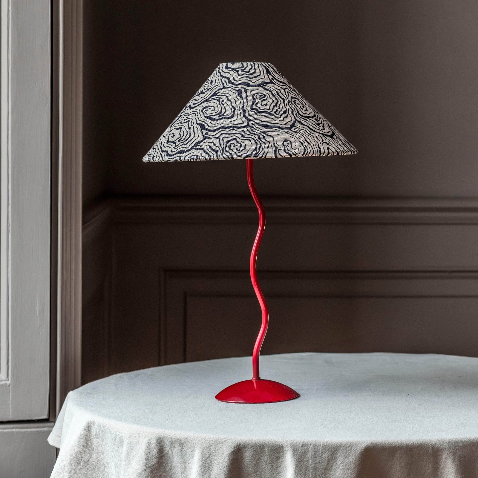 Oysters Monochrome Tapered Cone Lampshade (medium)