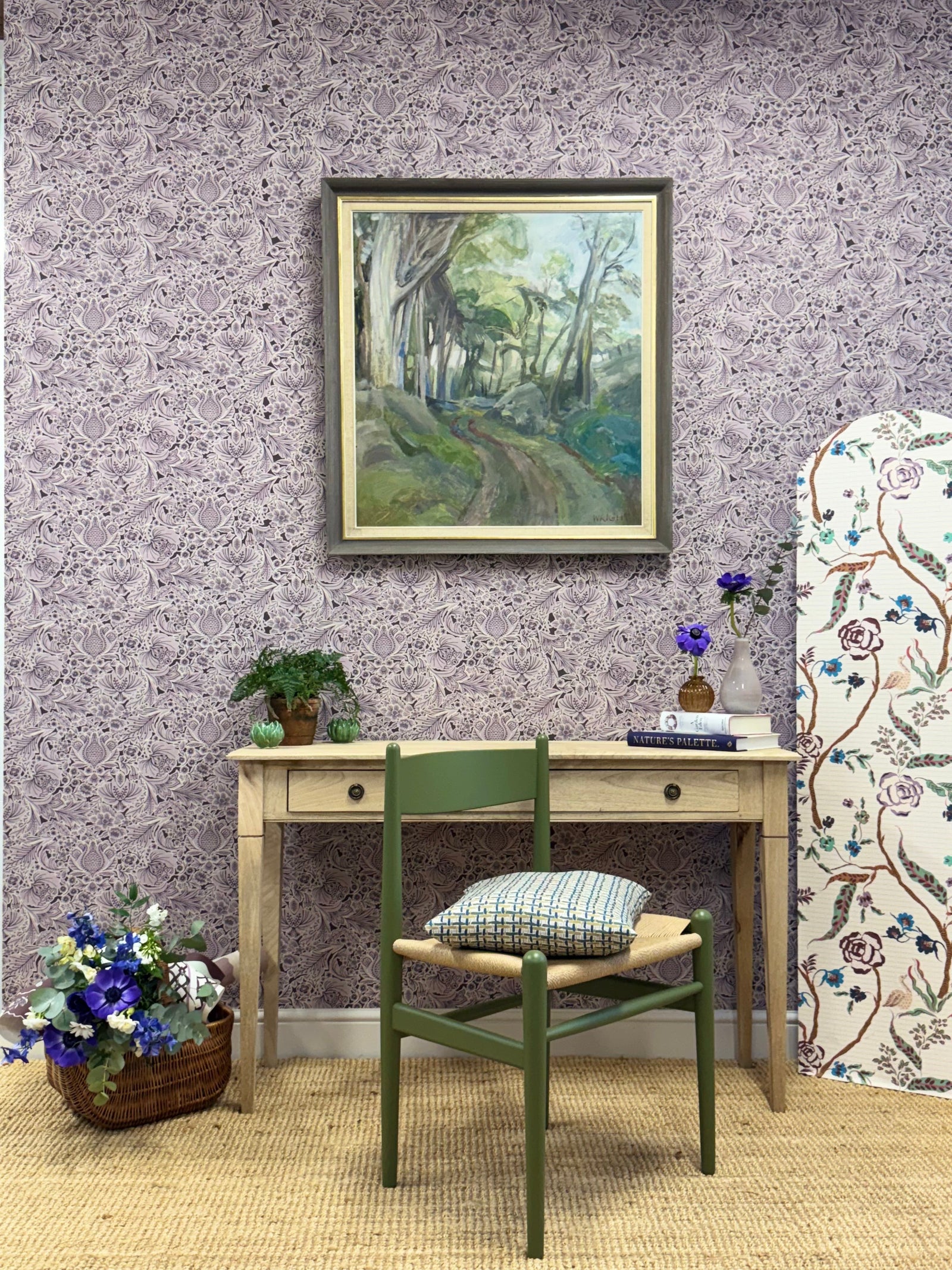 Folk Floral - Lilac (Wallpaper)