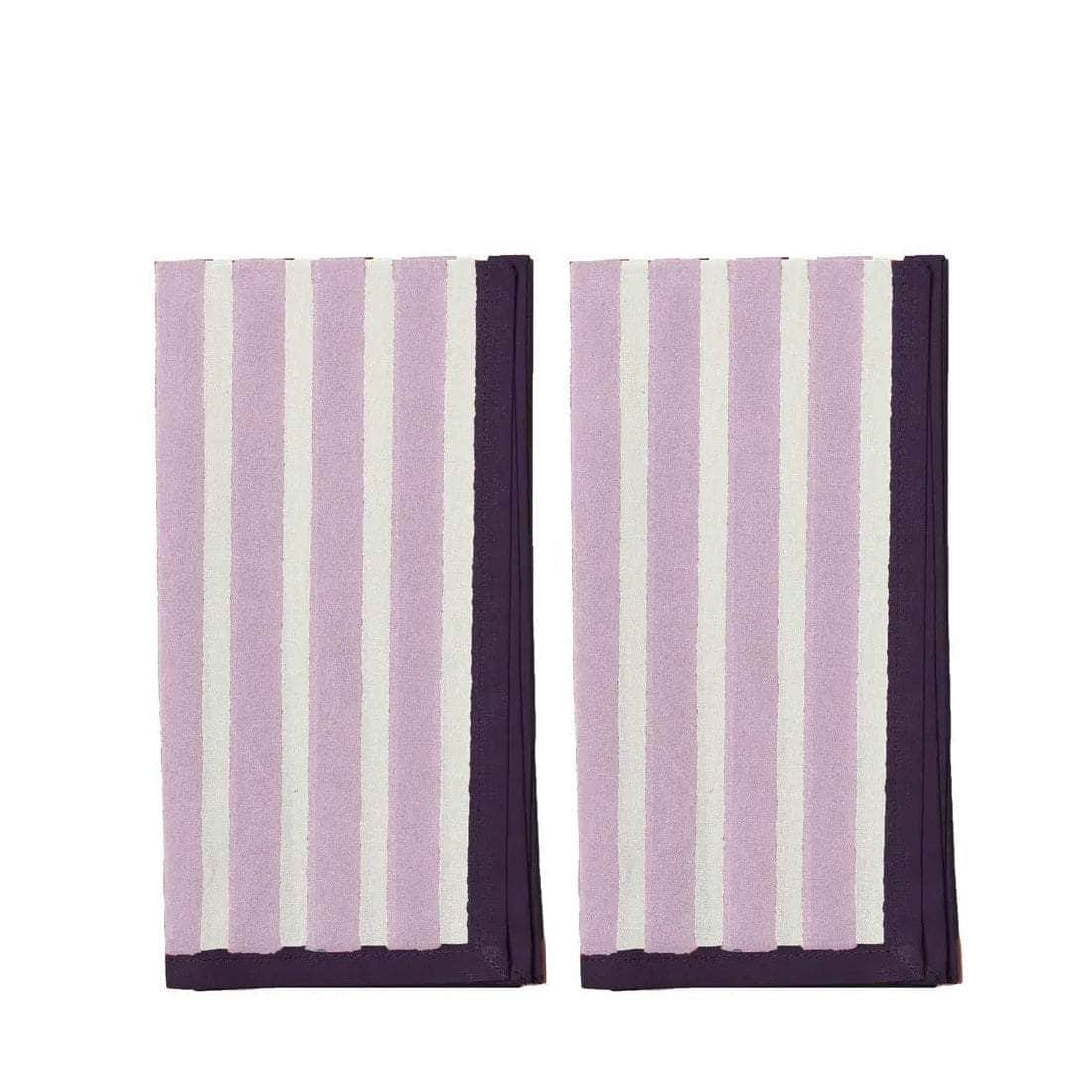 Block Stripe Napkins - Mauve / White