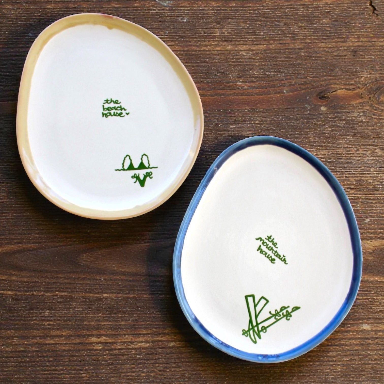 “the beach house” Hand-painted Platter