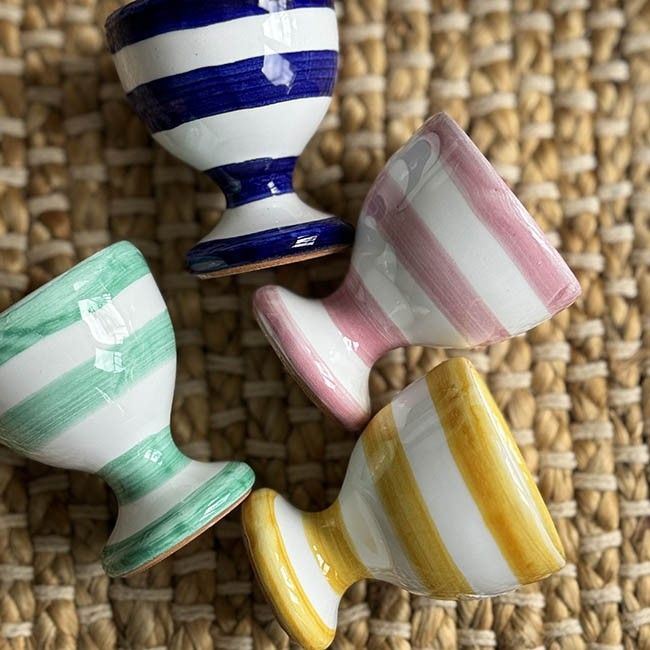 Pink Stripe Egg Cup
