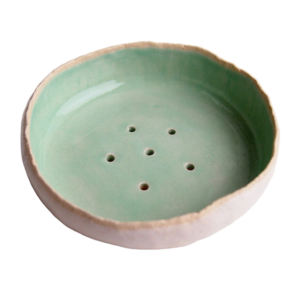 Handmade Turquoise Ceramic Soap Dish