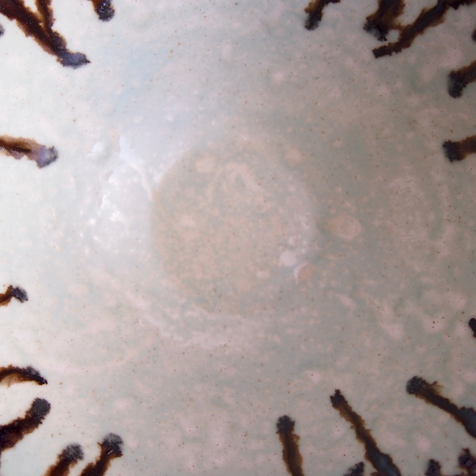 Handmade Large Turquoise and Gold Ceramic Fruit Bowl