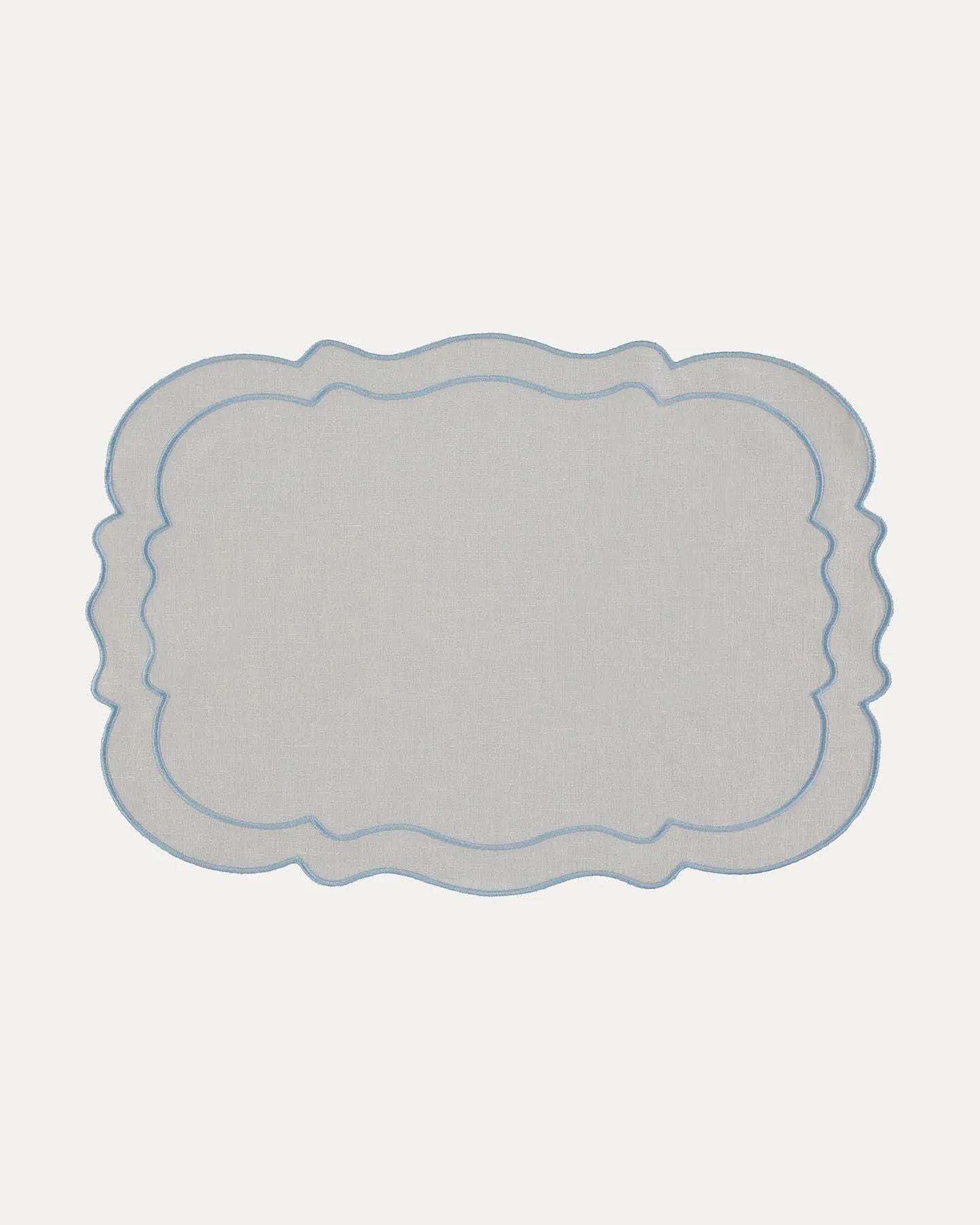 Clou Placemat, Blue with White
