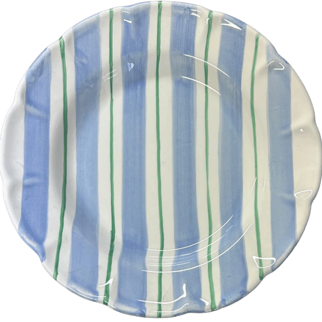 Pasta Plate Blue Stripes Lettini