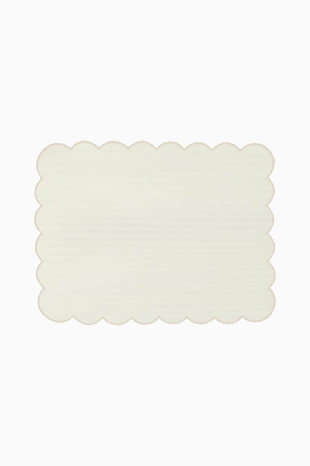 Zero-Waste Scalloped Linen Placemats Off-white - Set of 2