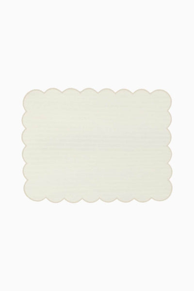 Zero-Waste Scalloped Linen Placemats Off-white - Set of 2