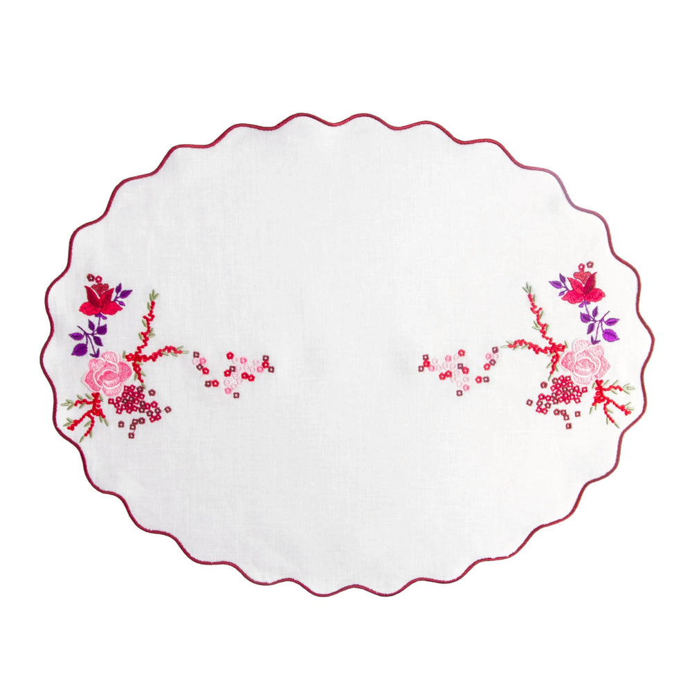 Roseraie et Baies Embroidered Placemat