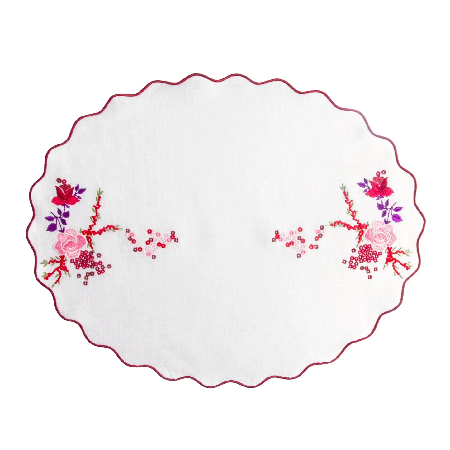 Roseraie et Baies Embroidered Placemat