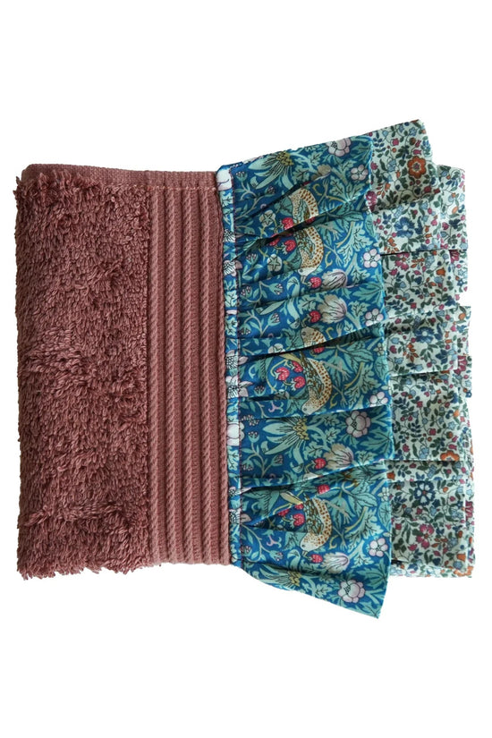 Ruffle Edge Towel made with Liberty Fabric STRAWBERRY THIEF & KATIE & MILLIE