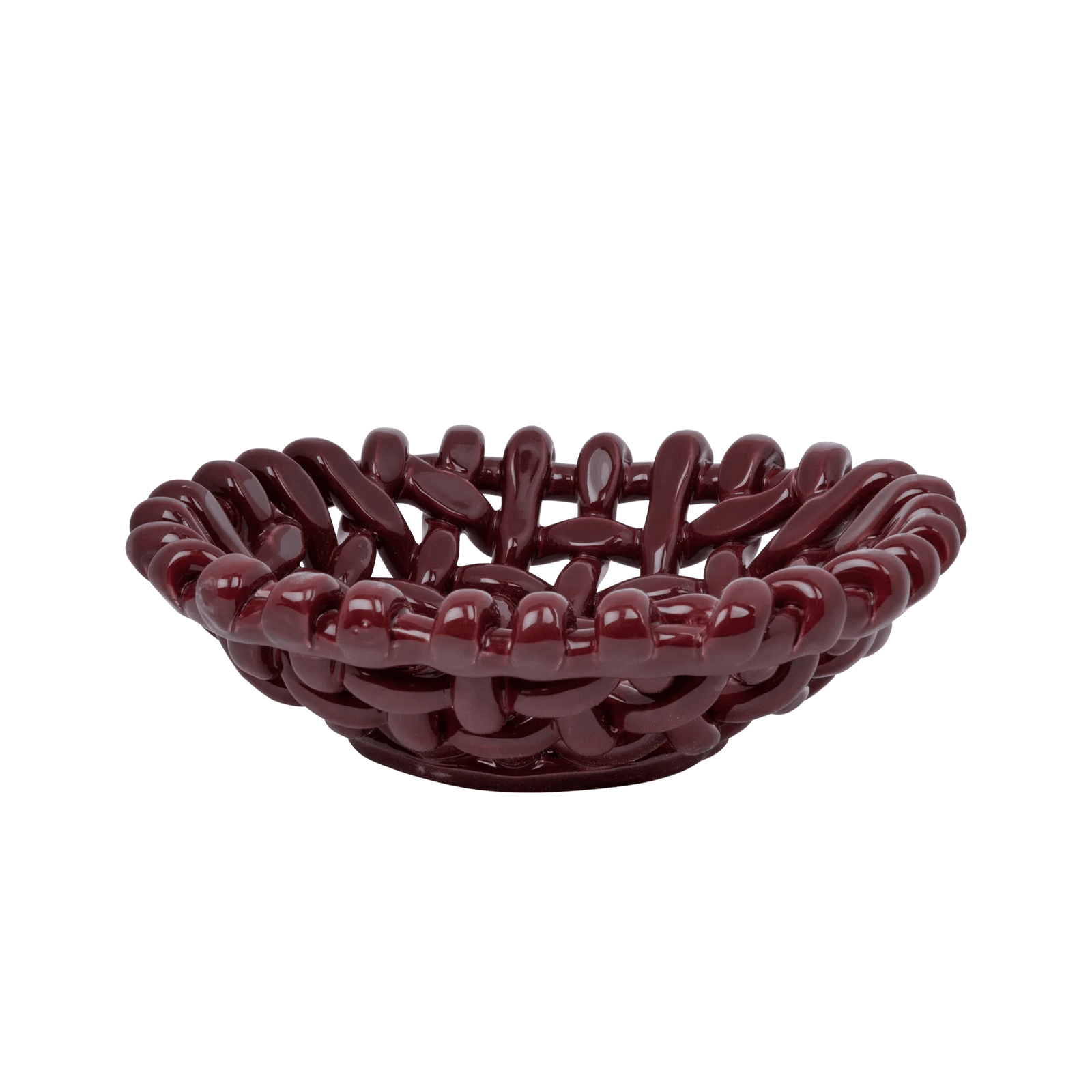 Burgundy Basketweave Bowl