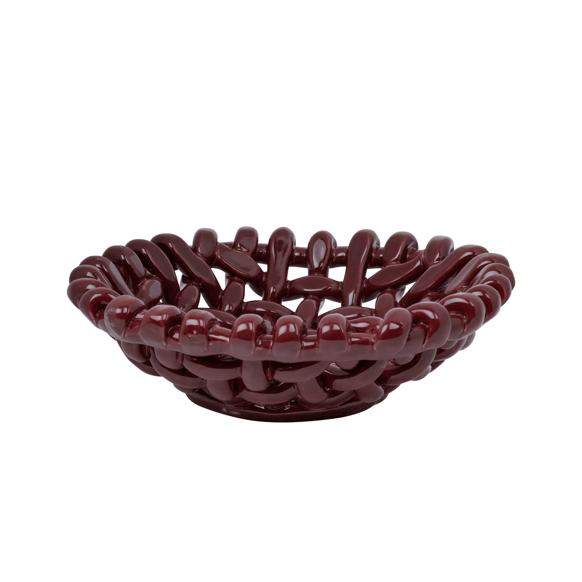 Burgundy Basketweave Bowl