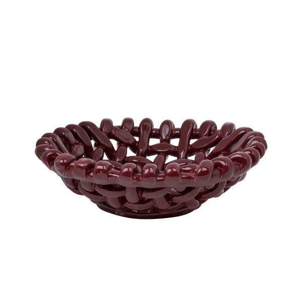 Burgundy Basketweave Bowl