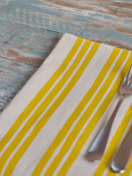 Lemon Striped Napkins. Set of 4