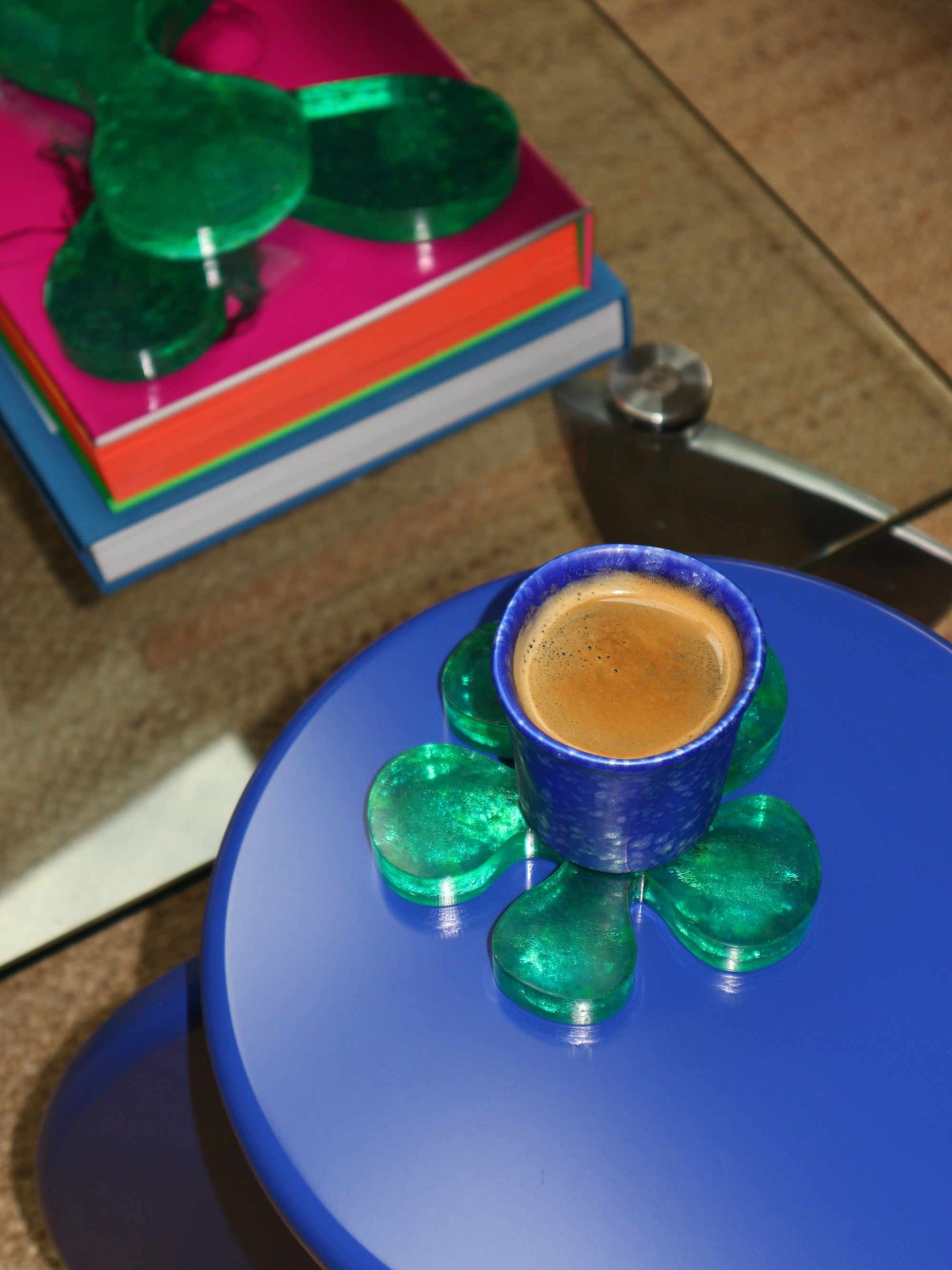 Fleur Objet in Green Recycled Plastic