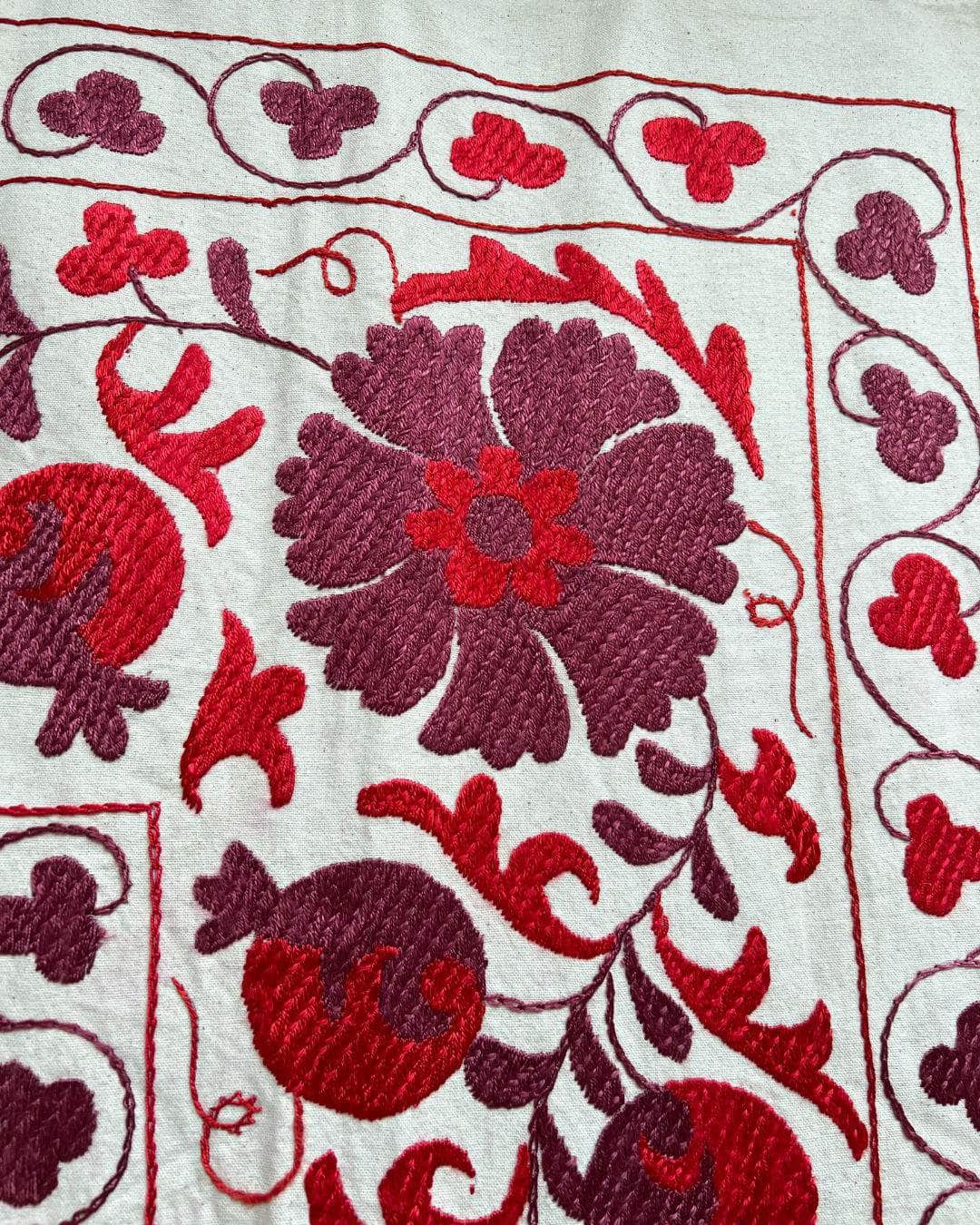 Vintage Red Suzani Quilt No.215