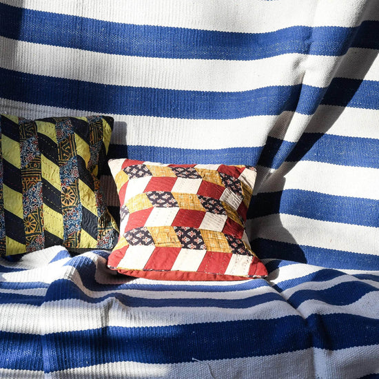 Mini Patchwork Cushion Cover | Rust/Cream