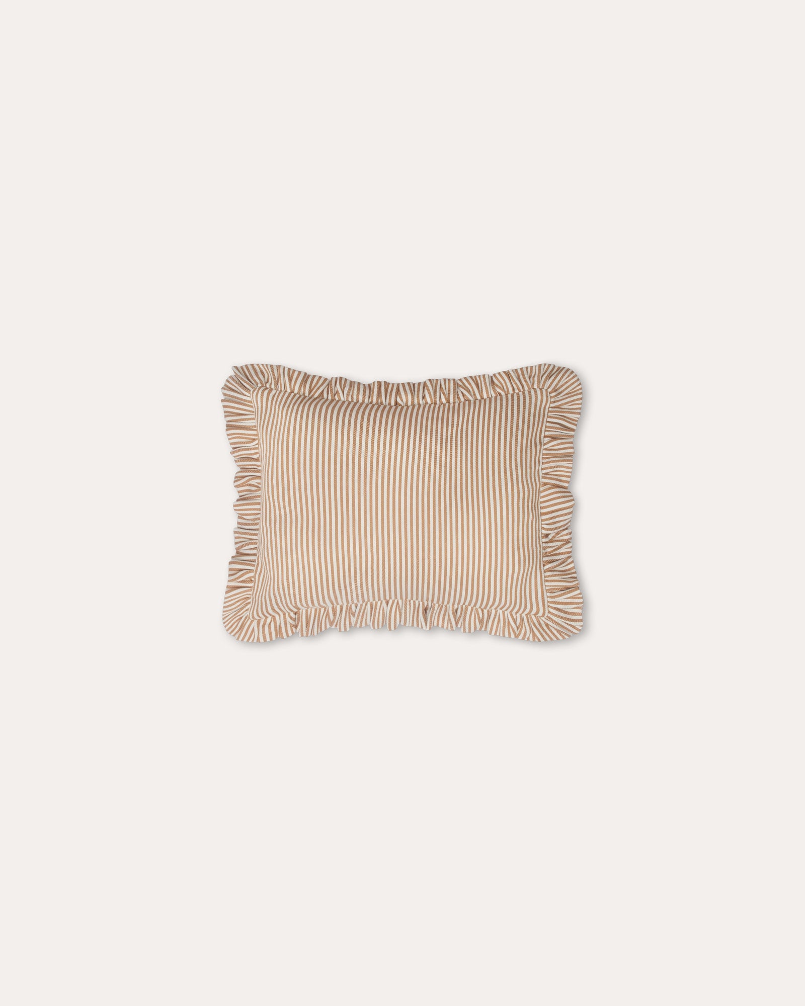The Fine Stripe Rectangle Cushion in Ochre