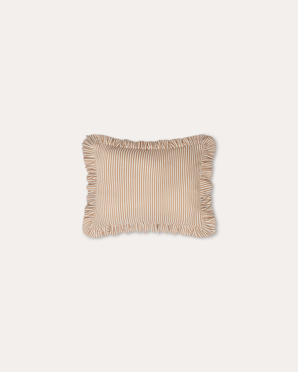 The Fine Stripe Rectangle Cushion in Ochre