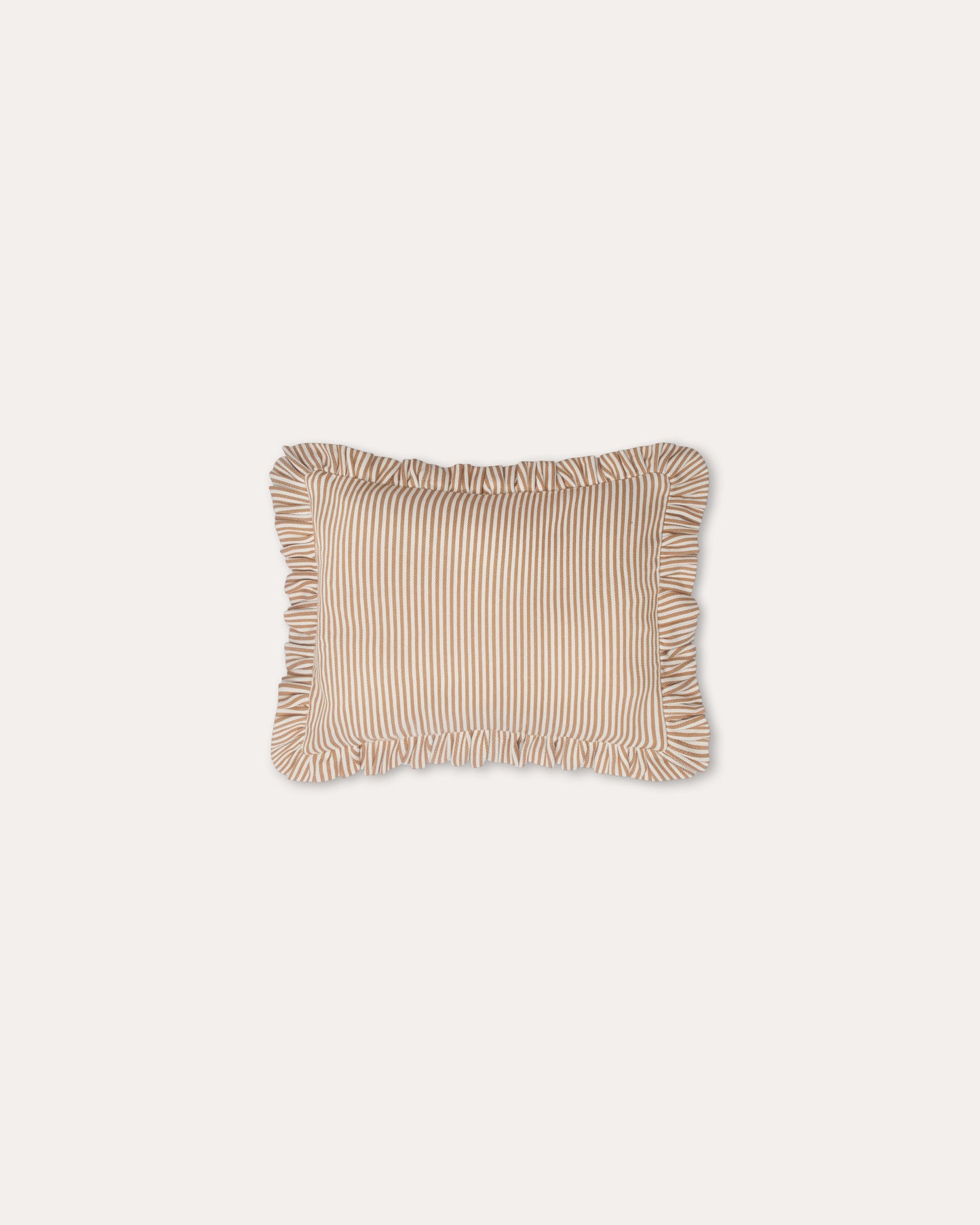 The Fine Stripe Rectangle Cushion in Ochre