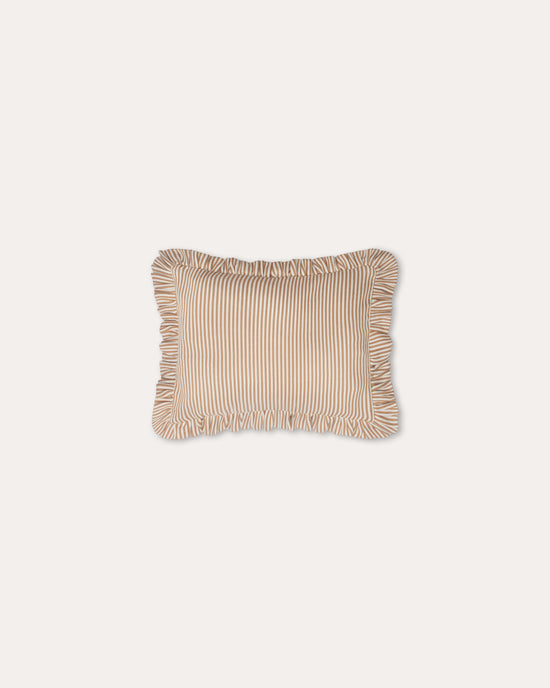 The Fine Stripe Rectangle Cushion in Ochre