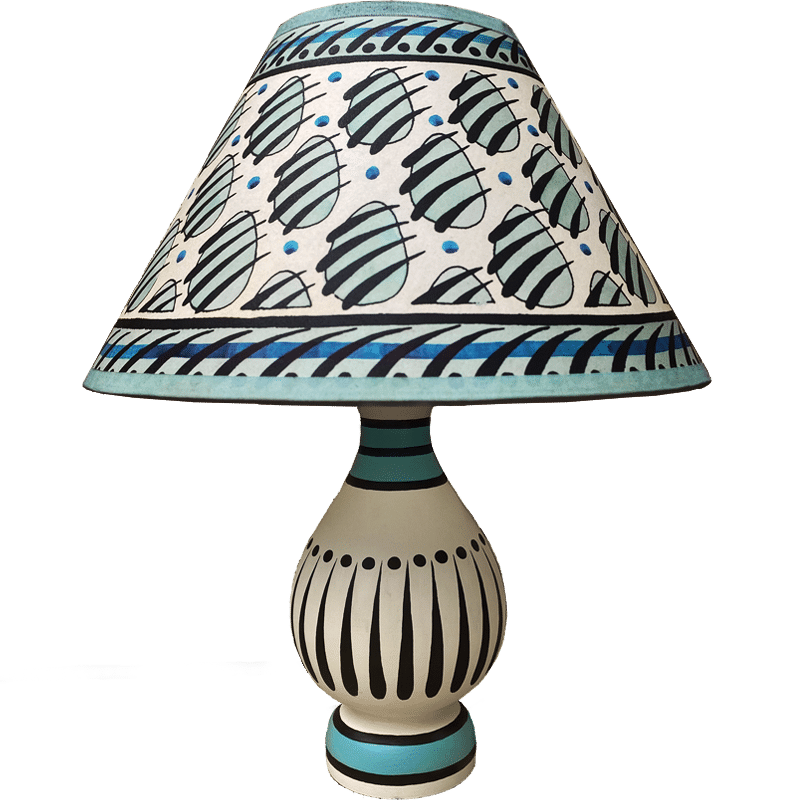 Stripey Vase Lamp - Blue
