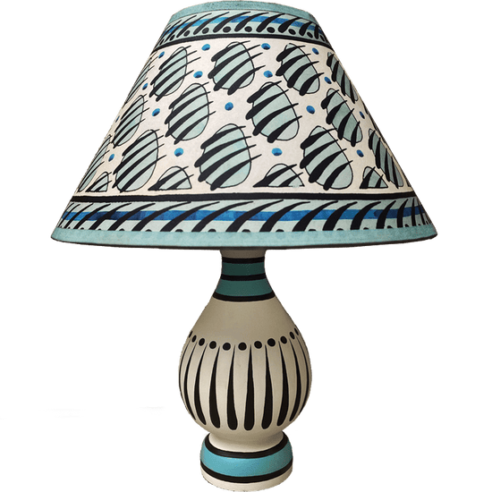 Stripey Vase Lamp - Blue
