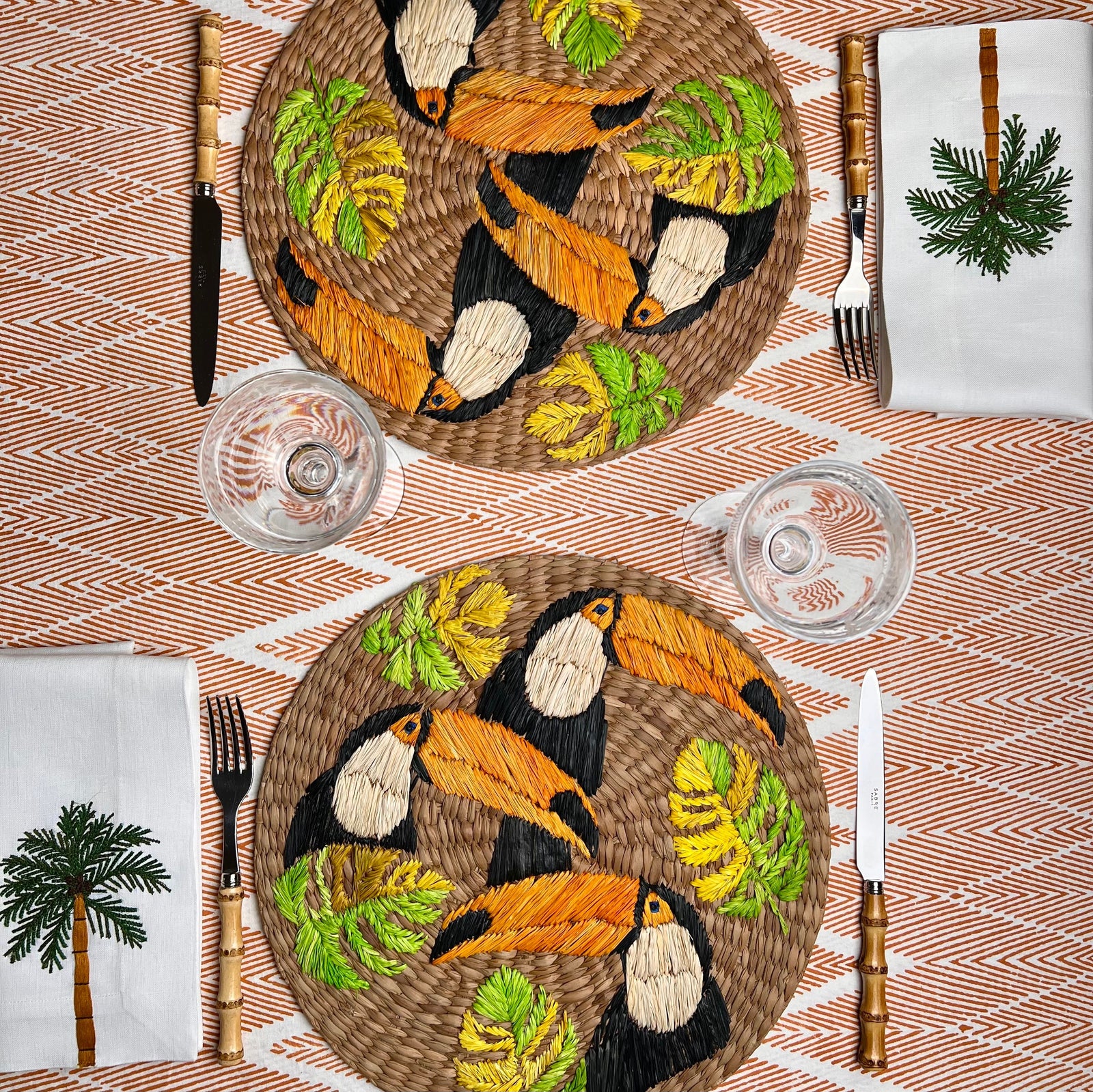 ’The Raffia Placemat’ - Toucan Birds (pair)
