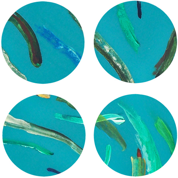 Hand Painted Roman Stroll Coasters Set of 8