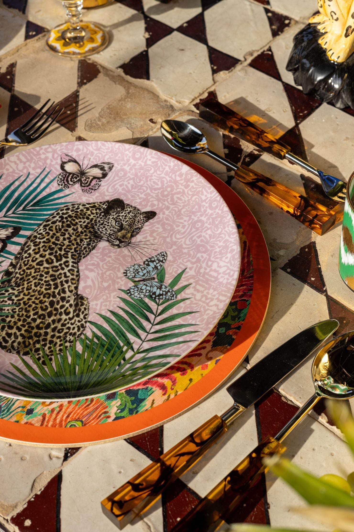Les Ottomans x Matthew Williamson Porcelain Plate - Pink Leopard