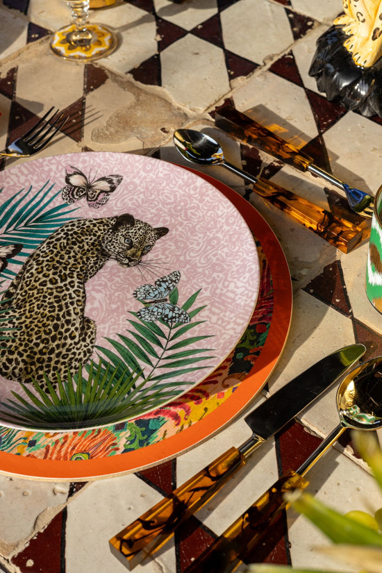 Les Ottomans x Matthew Williamson Porcelain Plate - Pink Leopard
