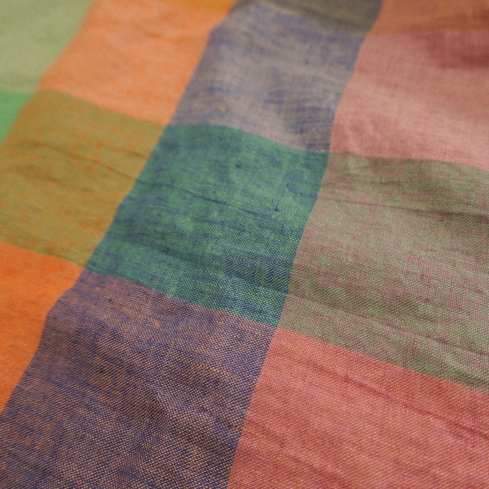 Tie-front Rainbow Check Cushion