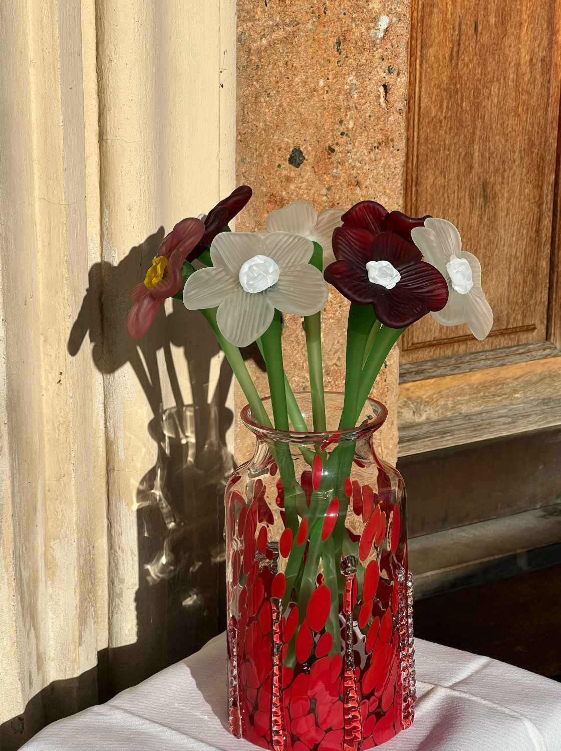 Mouth-blown Crystal Flower Bouquet - Matte