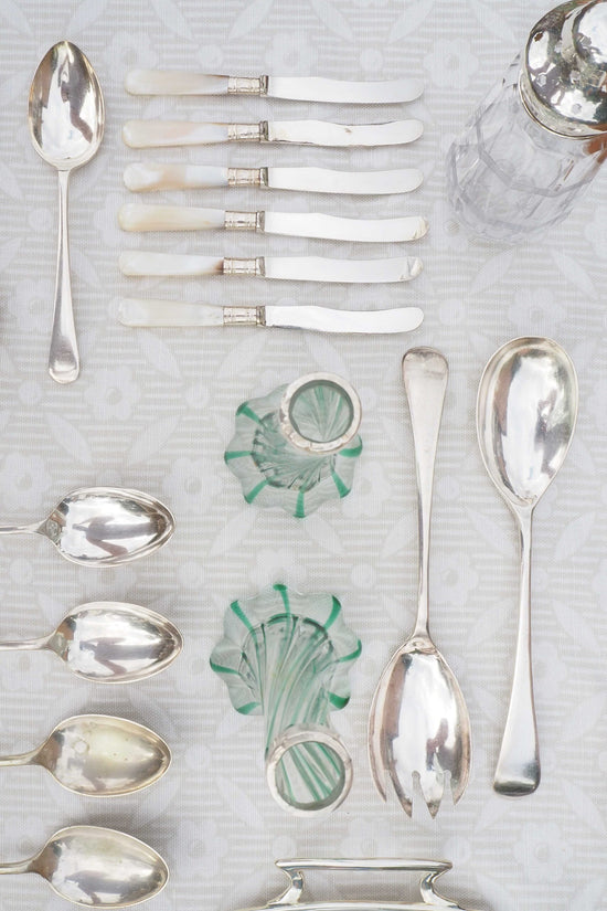 Glass and Silver Bud Vases