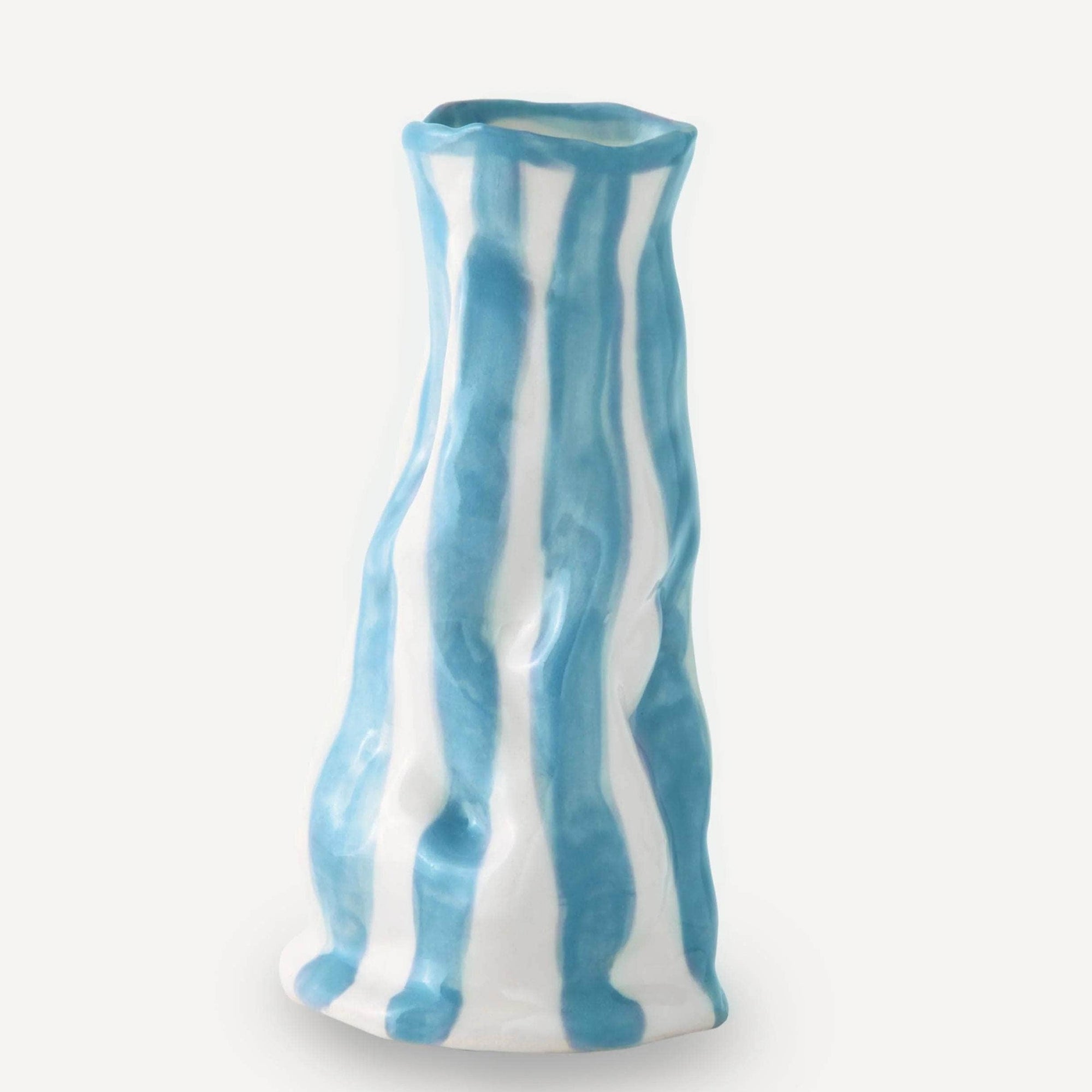 Turquoise Candy Stripe Vase